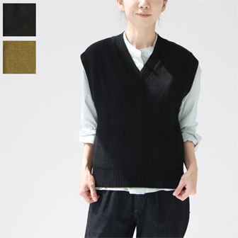 MARGARETHOWELL DRYCOMPACTCOTTON ベスト Vネック-