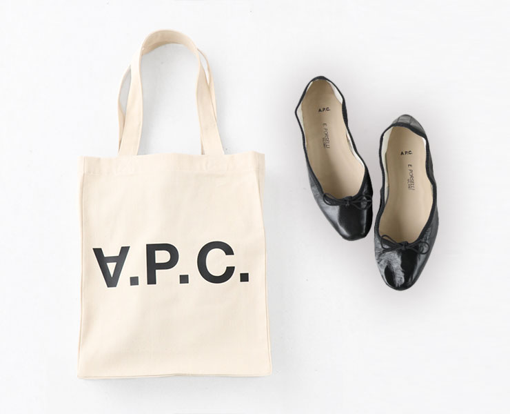 他とは一線を画す存在感「A.P.C.(アーペーセー)」PORSELLIシューズ＆TOTE-LAUREバッグ