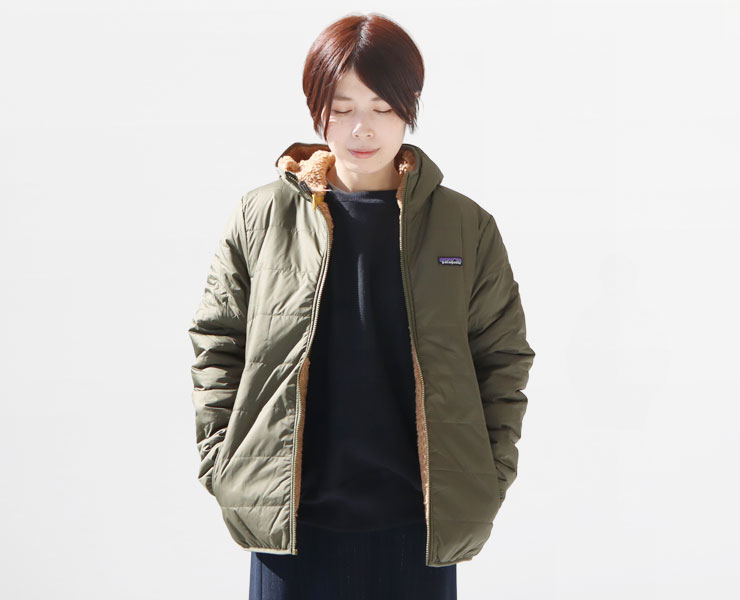 最新2021 patagonia ボーイズ・リバーシブル・レディフレディフーディ  