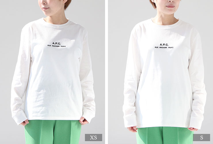 女性が着る『A.P.C.(アーペーセー)のメンズTシャツ』おしゃれに着 ...