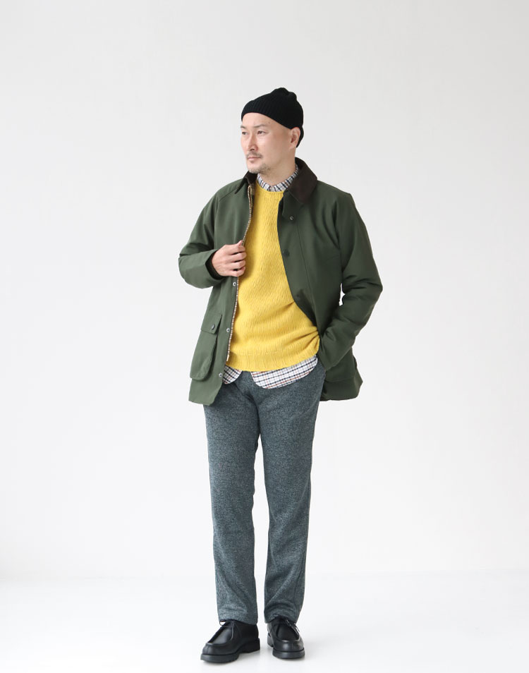 NOR’EASTERLY/ラグランクルーニットを使ったコーディネート