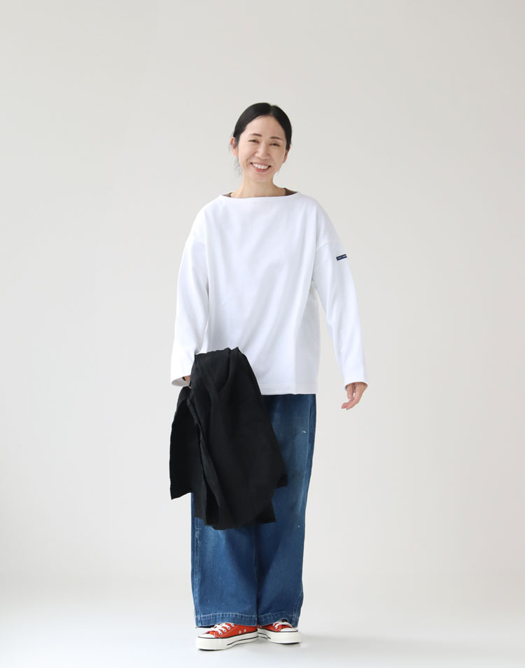 SAINT JAMES/長袖ドロップショルダーを使ったコーディネート