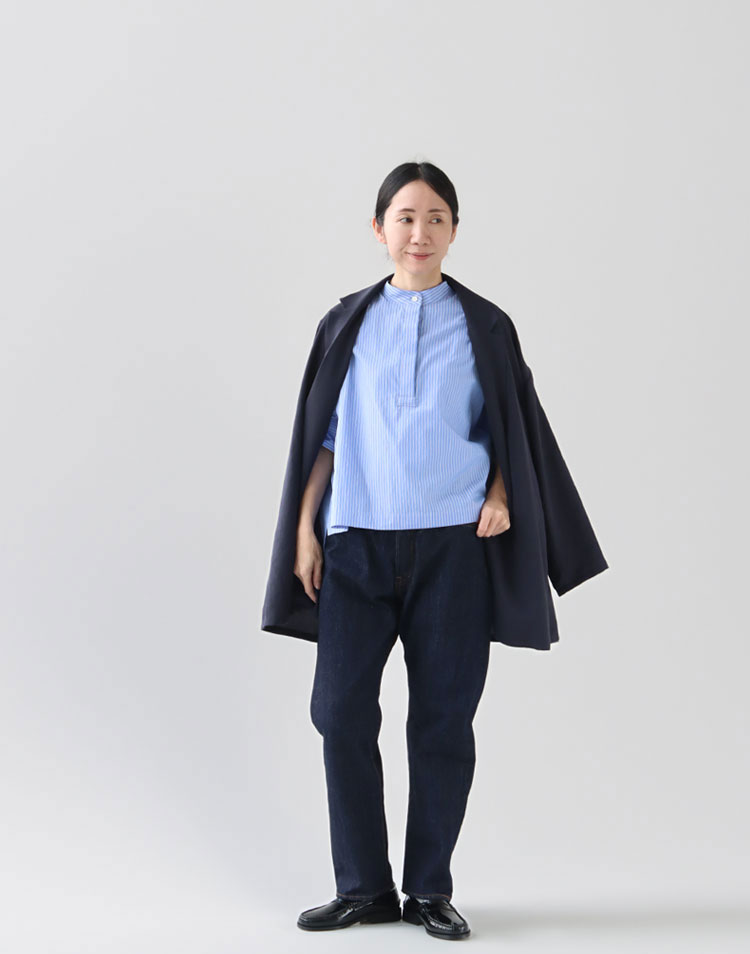 mizuiro ind/テーラードシャツジャケットを使ったコーディネート