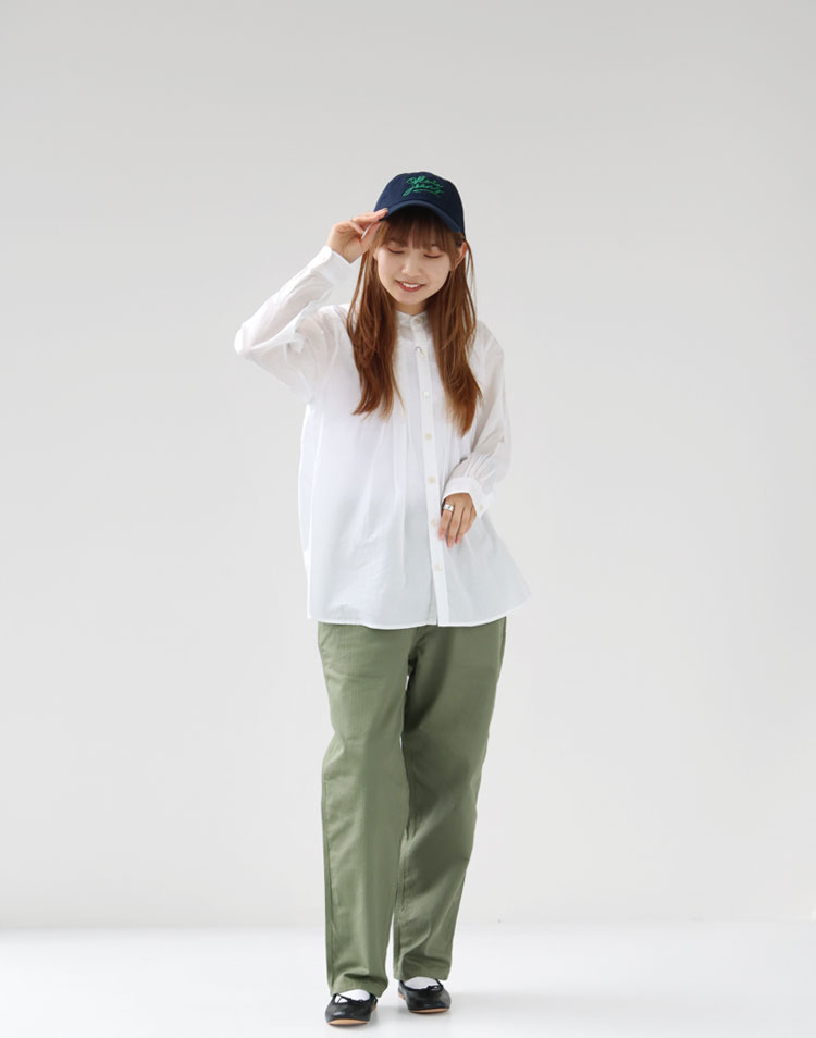 GRANDMA MAMA DAUGHTER/BOXタックスタンドカラーブラウスを使ったコーディネート