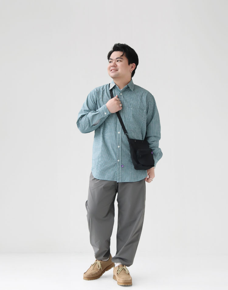 THE NORTH FACE PURPLE LABEL/レギュラーカラーギンガム フィールドシャツを使ったコーディネート