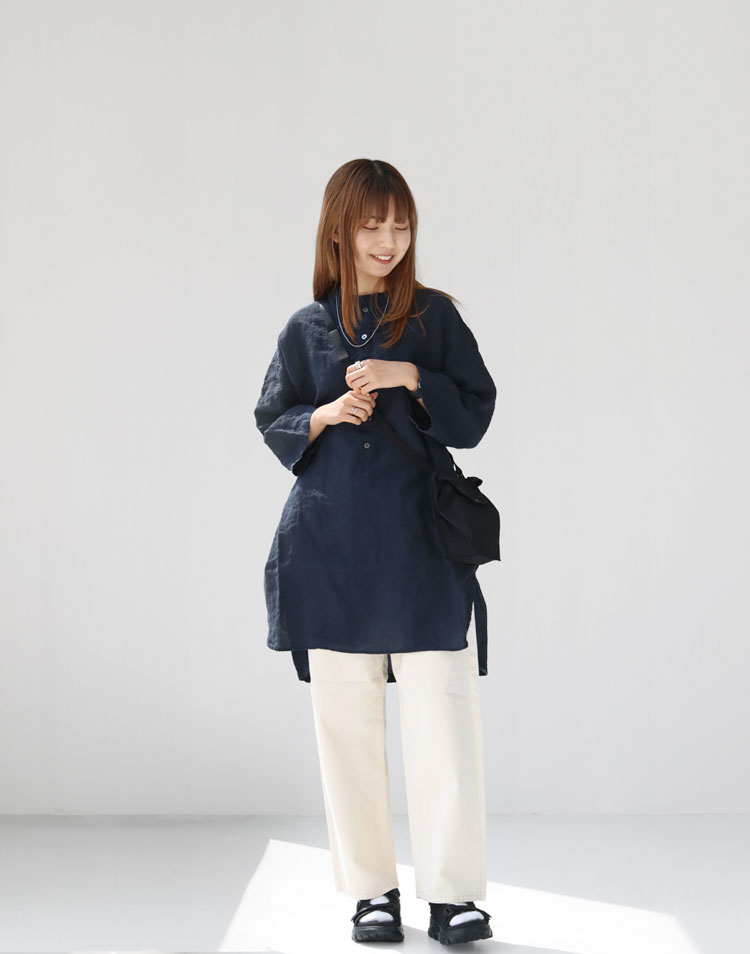 DANTON/カラーデニム イージーパンツを使ったコーディネート