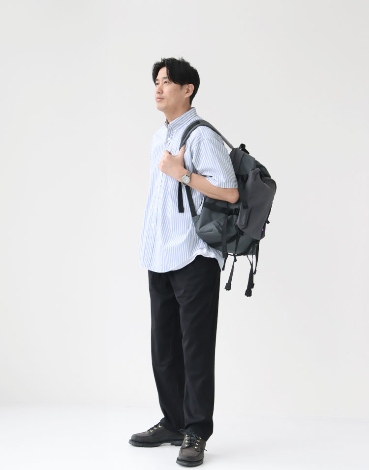 Gymphlex/コットン ボタンダウン半袖シャツを使ったコーディネート