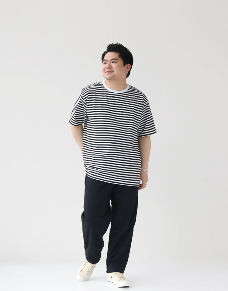 nanamica/クールマックス ストライプジャージーTシャツを使ったコーディネート