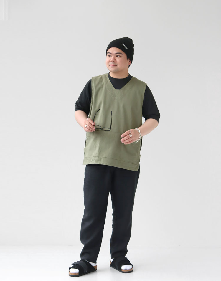 EMON/NIGANA ベストを使ったコーディネート