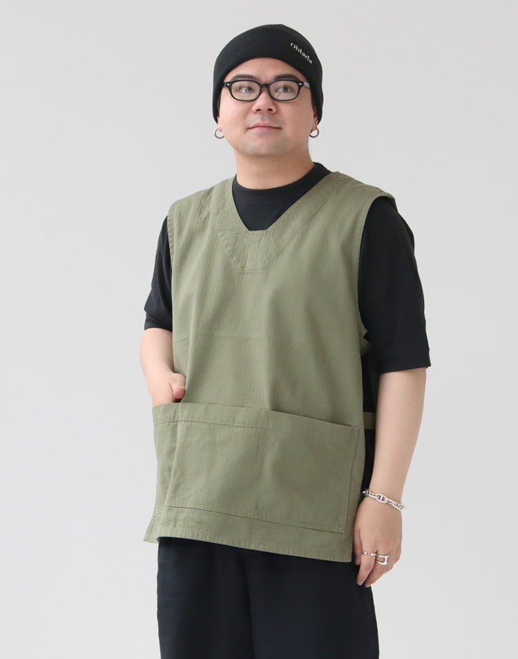 EMON/NIGANA ベストを使ったコーディネート