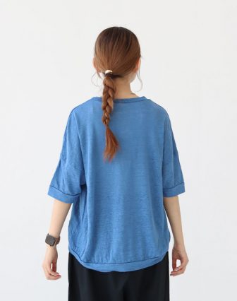 PRIT/ベルギーリネン天竺 クルーネックカーディガンを使ったコーディネート