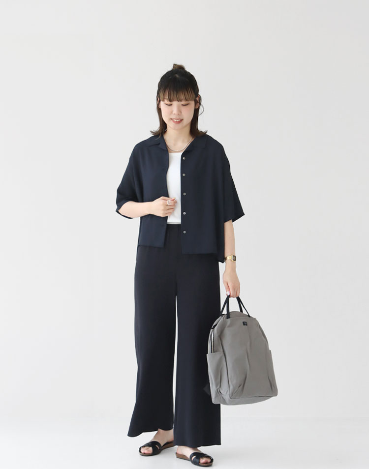 mizuiro ind/ハーフスリーブシャツを使ったコーディネート