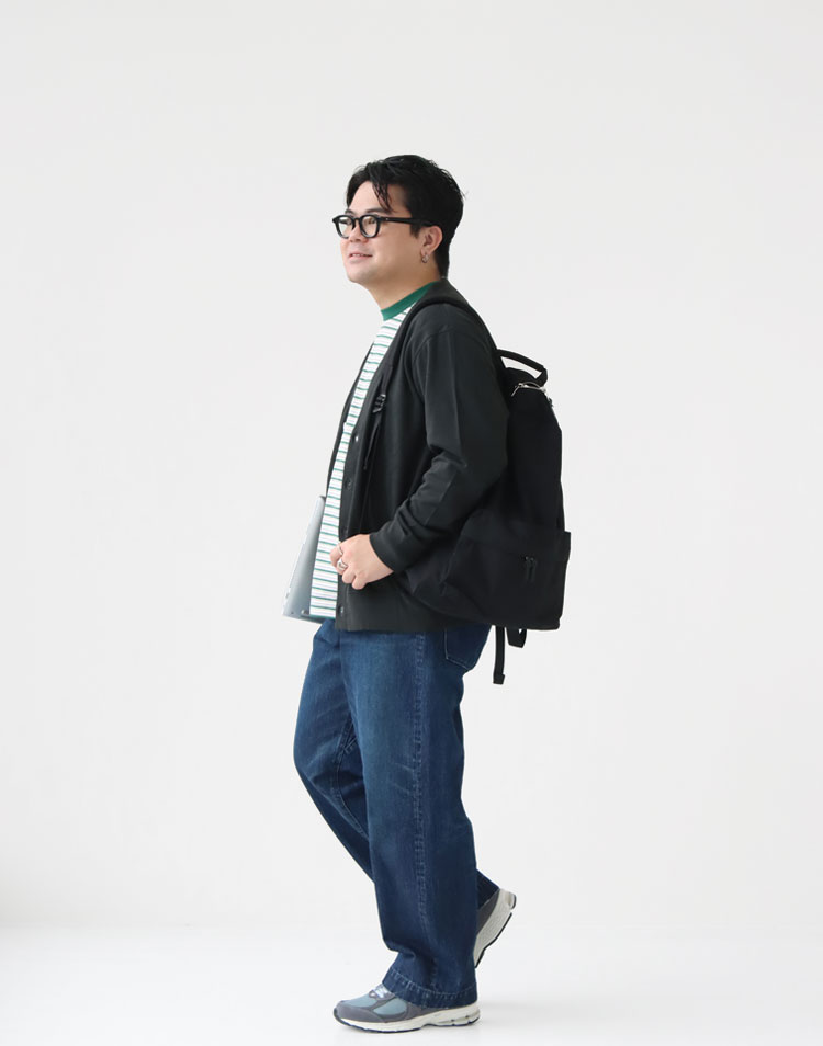 DANTON/コットンポリエステル ポケットTシャツ MENを使ったコーディネート