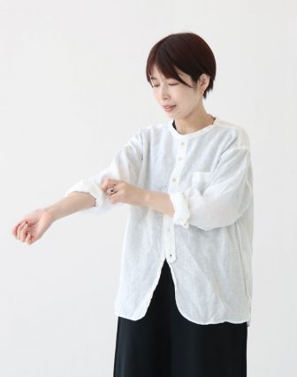 PRIT/綿麻ストレッチ Vネックオールインワンを使ったコーディネート