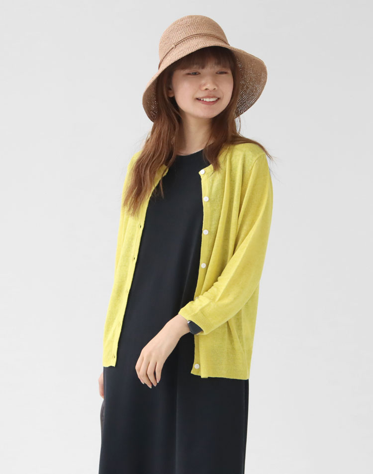 mao made/UVカット加工 リネンカーディガンを使ったコーディネート