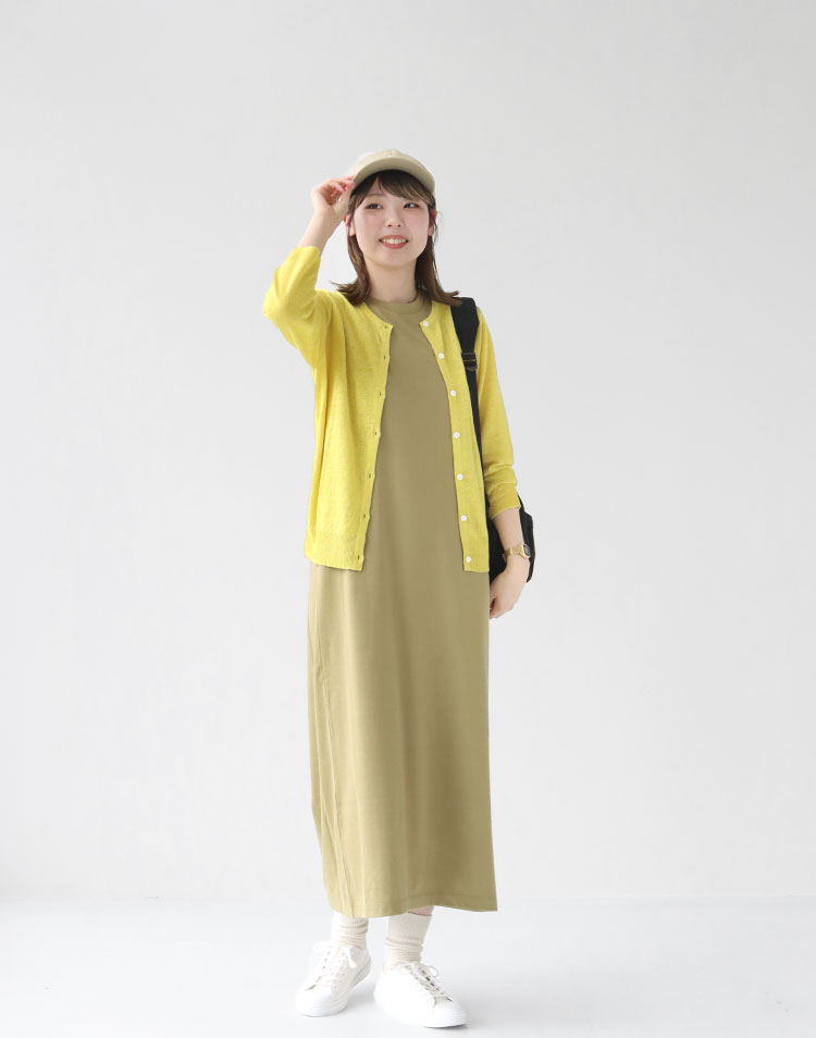 mao made/UVカット加工 リネンカーディガンを使ったコーディネート