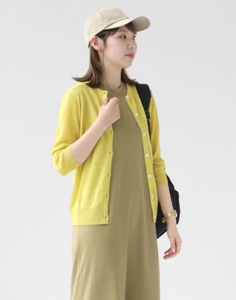 mao made/UVカット加工 リネンカーディガンを使ったコーディネート