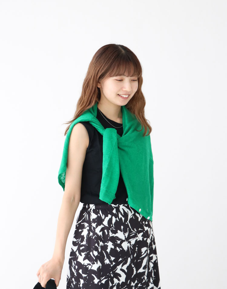 mao made/UVカット加工 リネンカーディガンを使ったコーディネート