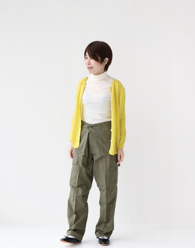 mao made/UVカット加工 リネンカーディガンを使ったコーディネート