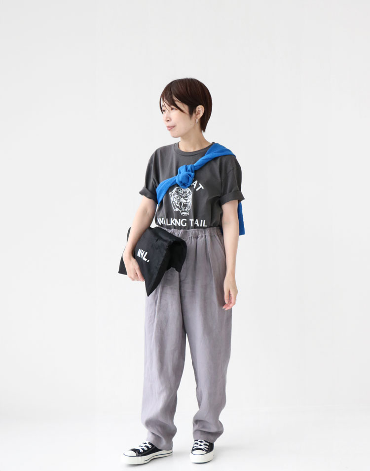 mao made/UVカット加工 リネンカーディガンを使ったコーディネート