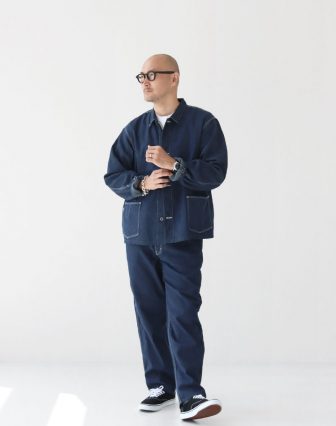 EMON/デニム カバーオールを使ったコーディネート
