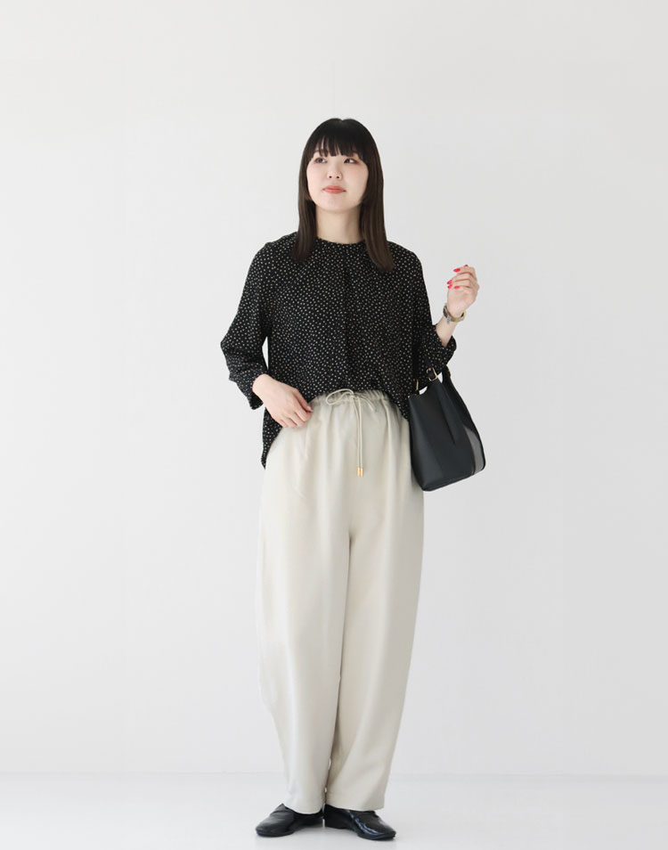 ma couleur/ウール調合繊ワイドパンツを使ったコーディネート