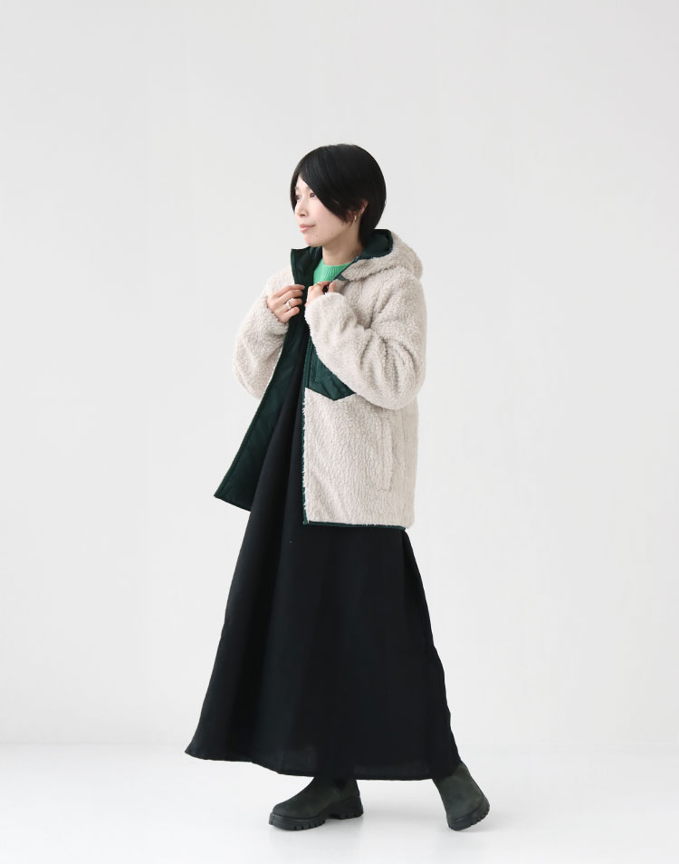 Harley of Scotland/ウールカシミヤ クルーネックニットを使ったコーディネート